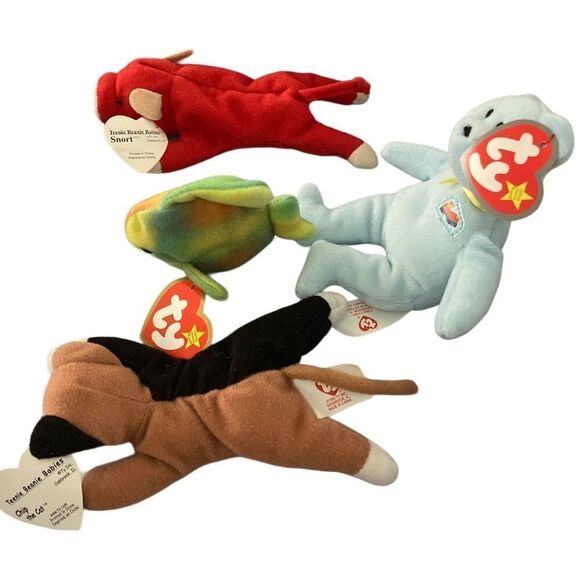 Lot of 4 Mini Ty Beanie Baby Plush Collectible Tag Error Misspellings Vintage Y2 - Picture 10 of 10